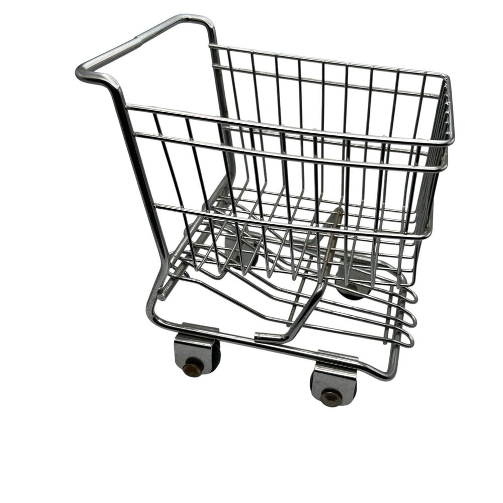 Small Metal Grocery Shopping Supermarket Cart Decorative 6" X 5"